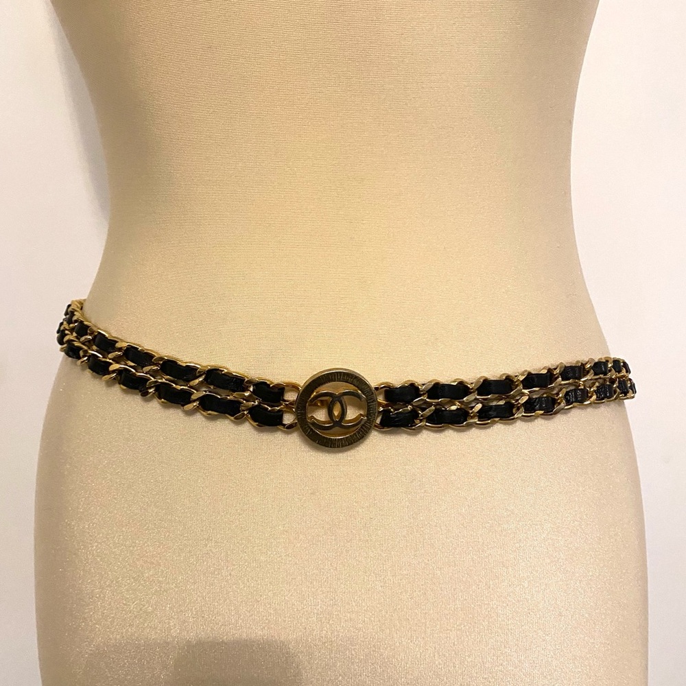 Chanel Vintage Leather Chain Belt, rare find
